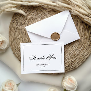 Simple Modern Black and White Thank You Card