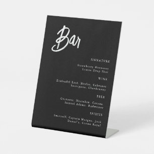 Simple Modern Black and White Wedding Bar Sign