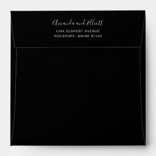 Simple Modern Black Elegant Wedding Envelope