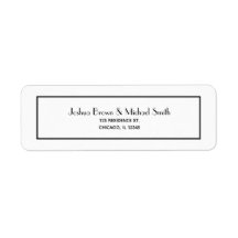 Simple Modern Black Frame Return Address Label