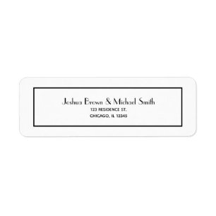 Simple Modern Black Frame Return Address Label