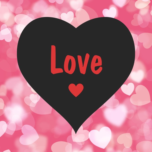 Simple Modern Black & Red Heart Valentine Sticker (Creator Uploaded)
