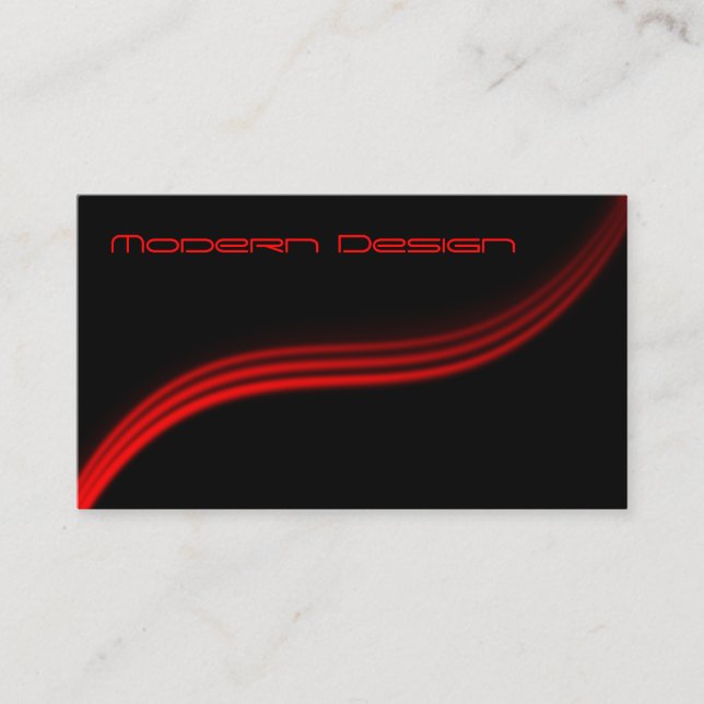 Simple Modern Black, Red Swoosh - Business Card (Front)