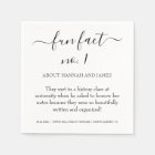 Simple Modern Black Script Fun Fact 1 Wedding