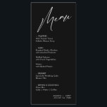 Simple & Modern Black Wedding Menu Card<br><div class="desc">This Simple & Modern Black Wedding Menu Card is for the minimalist couple. Changeable colours to fit any palette.</div>