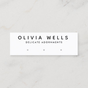 Simple Modern Black White 3 Hole Earring Display Mini Business Card