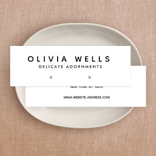 Simple Modern Black White Earring Display Mini Business Card