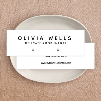 Simple Modern Black White Earring Display Mini Business Card