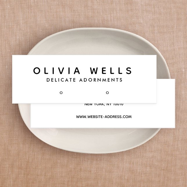 Simple Modern Black White Earring Display Mini Business Card (Creator Uploaded)