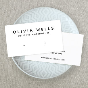 Simple Modern Black White Earring Display Mini Min Business Card