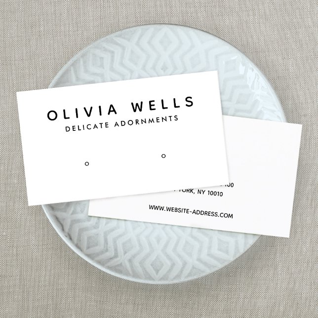 Simple Modern Black White Earring Display Mini Min Business Card (Creator Uploaded)