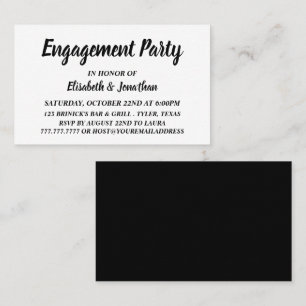 Simple/Modern Black/White Engagement Party Invite