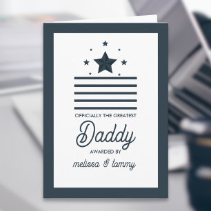 Simple Modern  Black White Greatest Dad Card