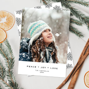 Simple + Modern Black White    Holiday Photo Card