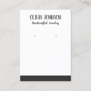 Simple Modern Black White Jewellery Earring Displa Business Card