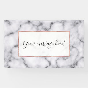 Simple Modern Black White Marble Stone Pattern Banner