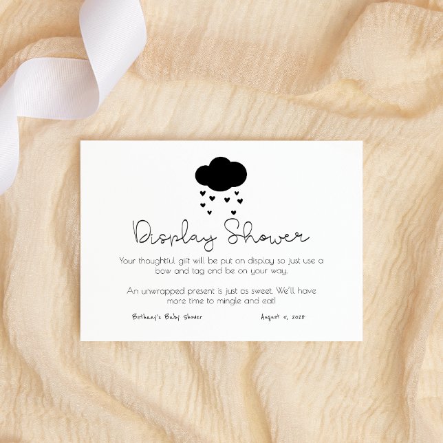 Simple Modern Black White Rainbow Display Shower Enclosure Card (Creator Uploaded)