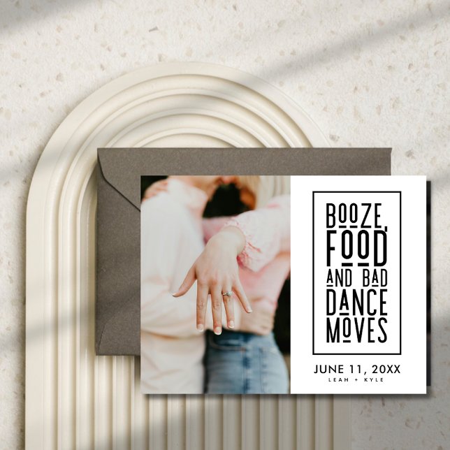 Simple Modern Black White Save the Date Photo Announcement Postcard (Photo Modern Black White Funny Save the Dates)