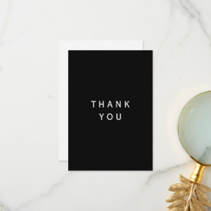 Simple Modern Black & White Thank you Card