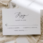 Simple Modern Black & White Wedding RSVP Card<br><div class="desc">Designed to coordinate with our Modern Calligraphy wedding collection,  this customisable RSVP card,  features a modern calligraphy script font paired with a classy serif & sans font in black and is perfect for any season. Matching items available.</div>