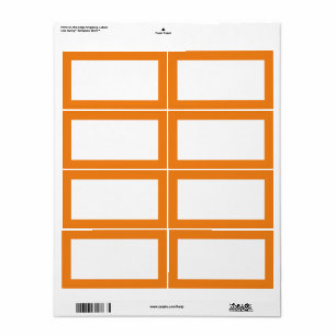 Simple Modern Blank Template Label Orange Border