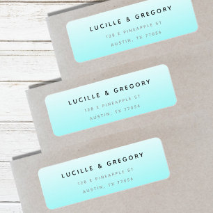 Simple Modern Blue Gradient Return Address Label