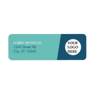 Simple Modern Blue Green Professional Address Return Address Label