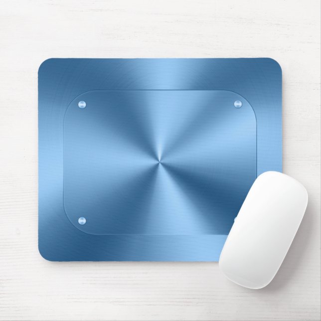 Simple modern blue minimalist chic  mouse pad (With Mouse)