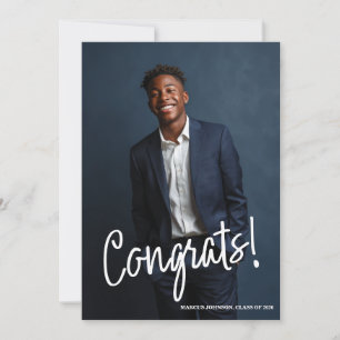 Simple Modern Blue Photo 2026 Graduation Party Invitation