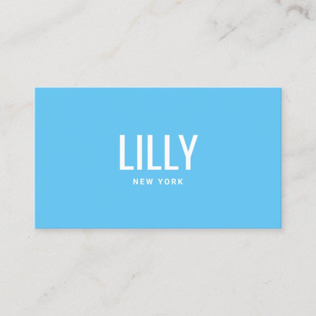 Simple Modern Blue Professional Business Card (Front)