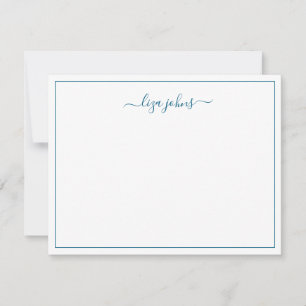 Simple Modern Blue Script Professional Card