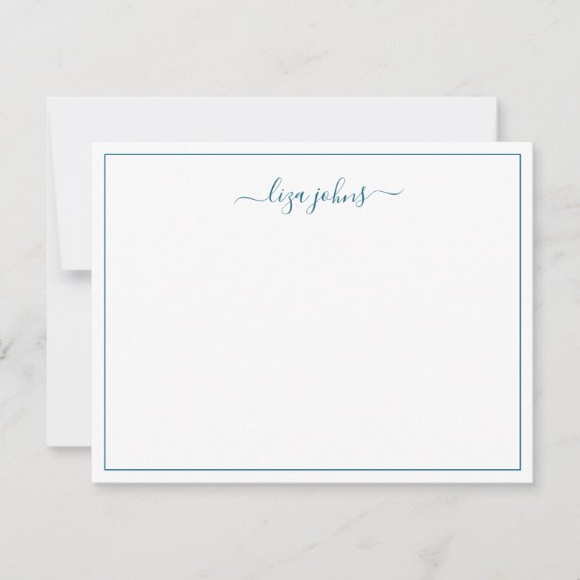Simple Modern Blue Script Professional  Card (Front)
