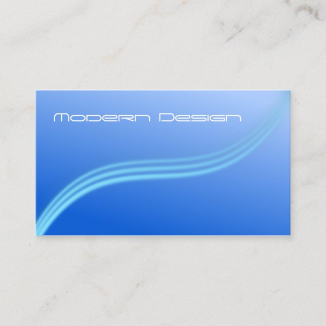 Simple Modern Blue Swoosh - Business Card (Front)