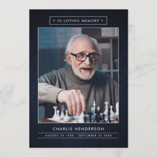 Simple Modern Blue & White Funeral Program