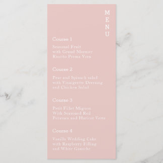Simple Modern Blush  Menu