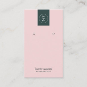 Simple Modern Blush Pink Blue Earing Display Card