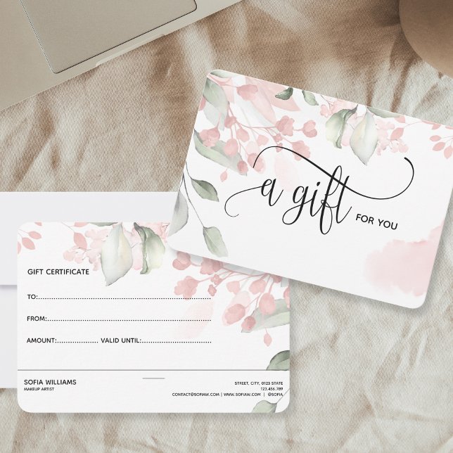 Simple Modern Blush Pink Certificate Gift Card (Creator Uploaded)
