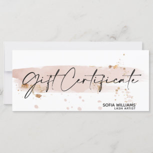 Simple & Modern blush pink Certificate Gift Card