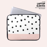Simple Modern Blush Pink Polka Dot Personalised Laptop Sleeve<br><div class="desc">Useful and chic... what more could a girl want?
Make this simple,  modern blush pink laptop sleeve exclusively yours buy personalising it with your name.</div>