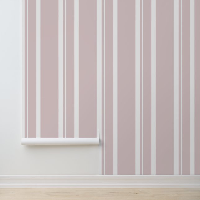 Simple Modern Blush Pink White Stripes  Wallpaper (Application)