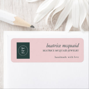 Simple Modern Blush Pink Your Logo  Return Address Label