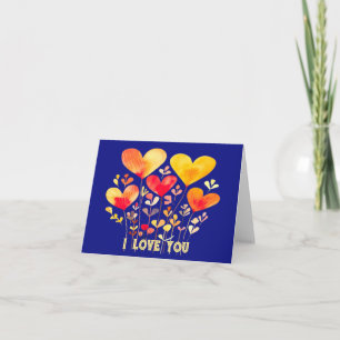 SIMPLE MODERN BOHO HEART PETALS "I LOVE YOU"  CARD