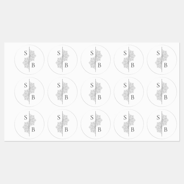 Simple Modern Boho Monogram Mandala Wedding (Sheet)