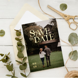 Simple Modern Boho   Photo Save the Date