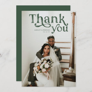 Simple Modern Boho Photo Wedding Thank You