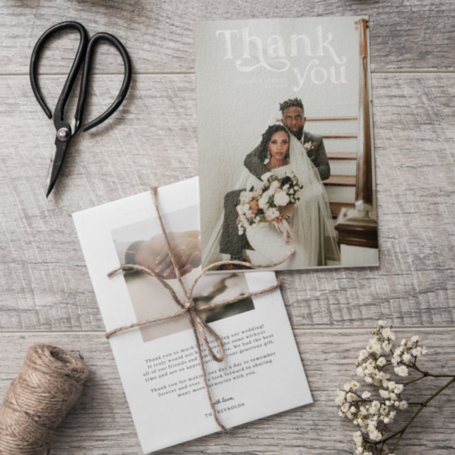 Simple Modern Boho | Photo Wedding Thank You (Creator Uploaded)