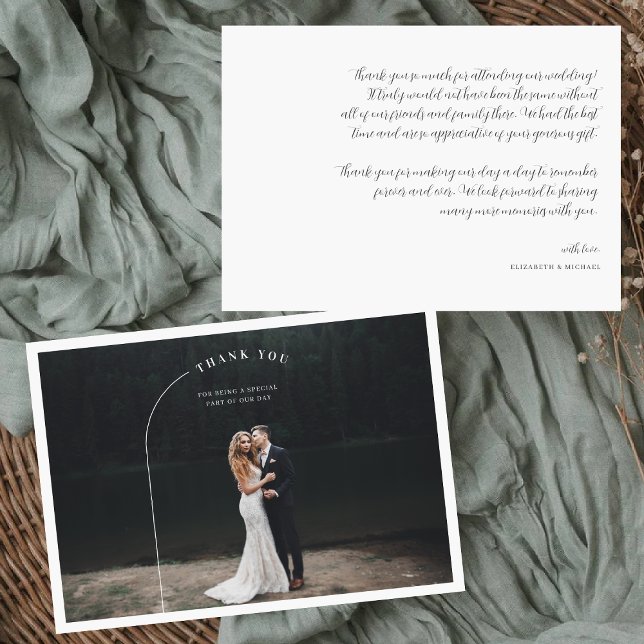 Simple Modern Boho | Photo Wedding Thank You Card (Creator Uploaded)