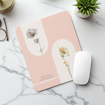 Simple Modern Boho Wildflowers on Soft Pink