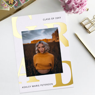 Simple Modern Bold Letters Photo Graduation Foil I