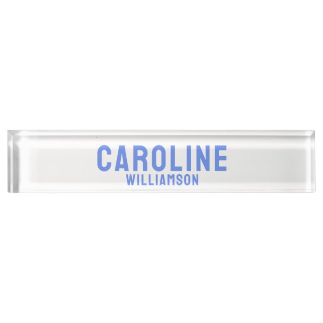 Simple Modern bold retro bright blue Nameplate (Front)